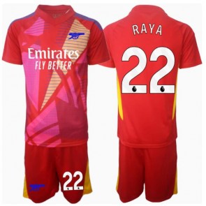 Arsenal David Raya #22 Brankářské Dětské Venkovní dres komplet 2024-25 Krátký Rukáv (+ trenýrky)